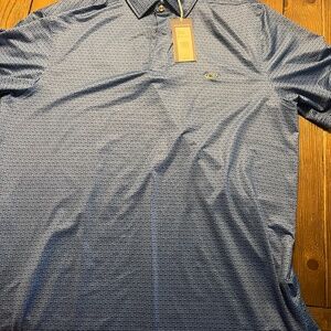 Vineyard Vines Whale Dot Blue Wave Golf Shirt